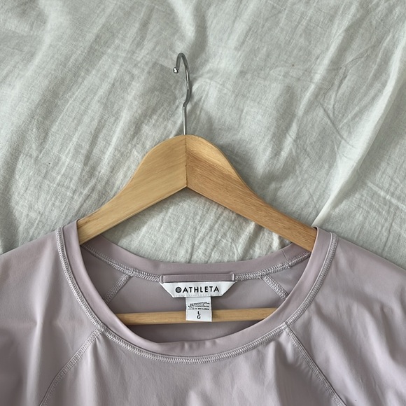 NWOT Athleta Ultimate Train Longsleeve UPF 30+ Top - Shasta Purple/Pink, Size L - Picture 3 of 8